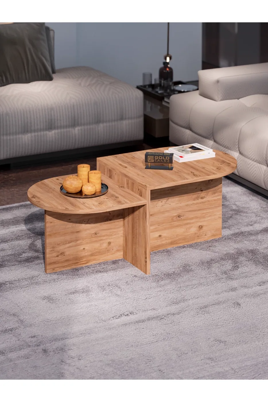 MD Setro Tiered Coffee Table Brown