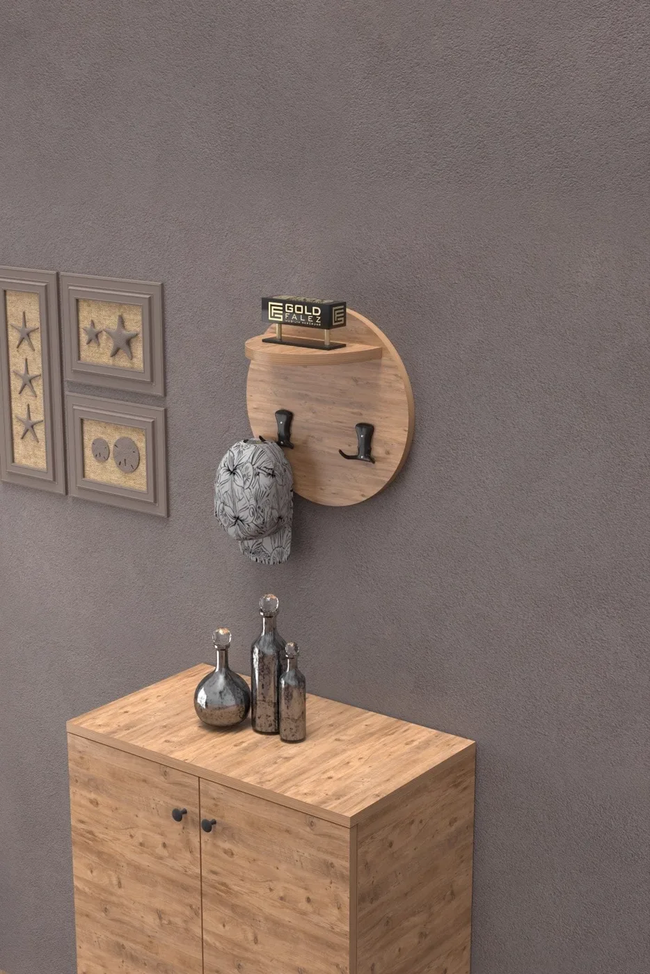 MD Atlantik Pine Wall-Mounted Coat Rack