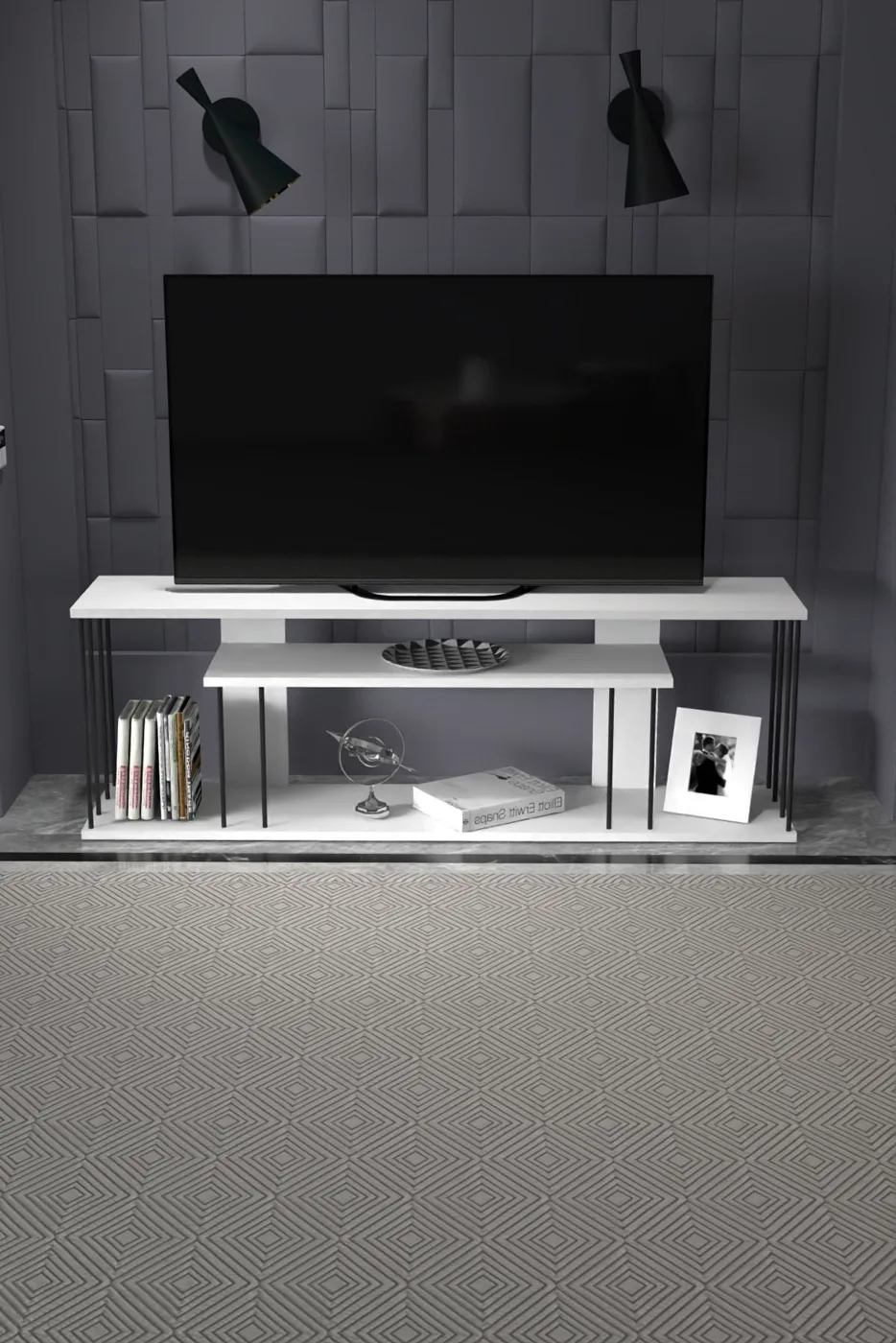 MD Gzd Plus TV Unit White 140 cm