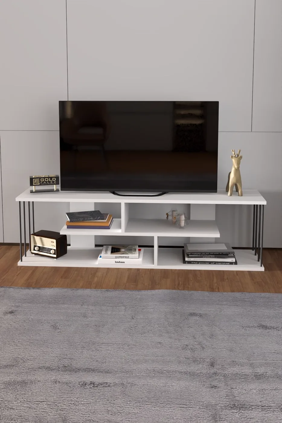 MD Gzd TV Unit White 140 cm