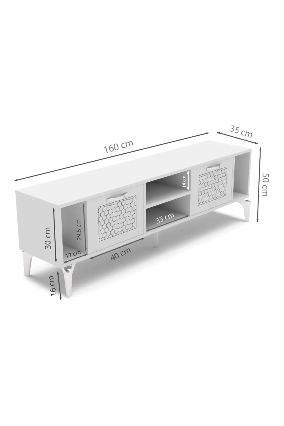 MD Linya Silver TV Unit White