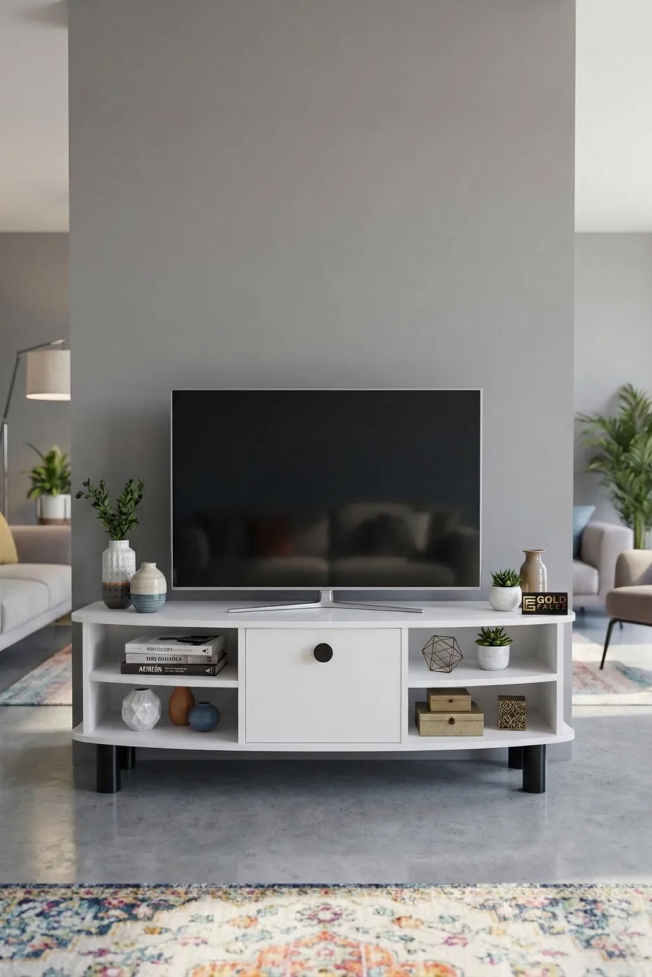 Vienna TV Sehpası Suntalam Beyaz 136x44 cm