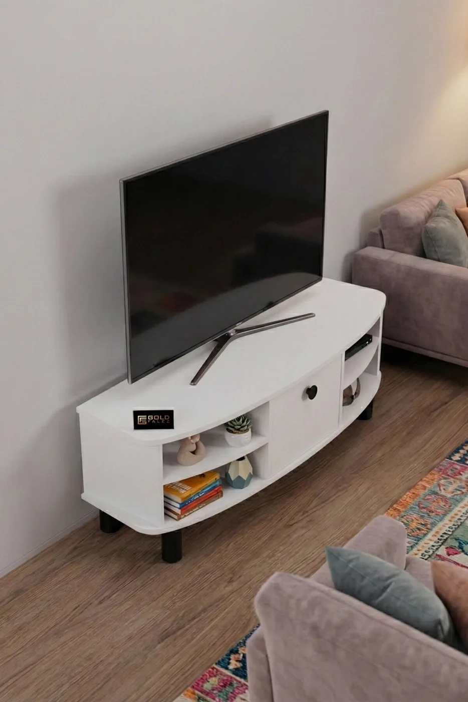 Vienna TV Sehpası Suntalam Beyaz 136x44 cm