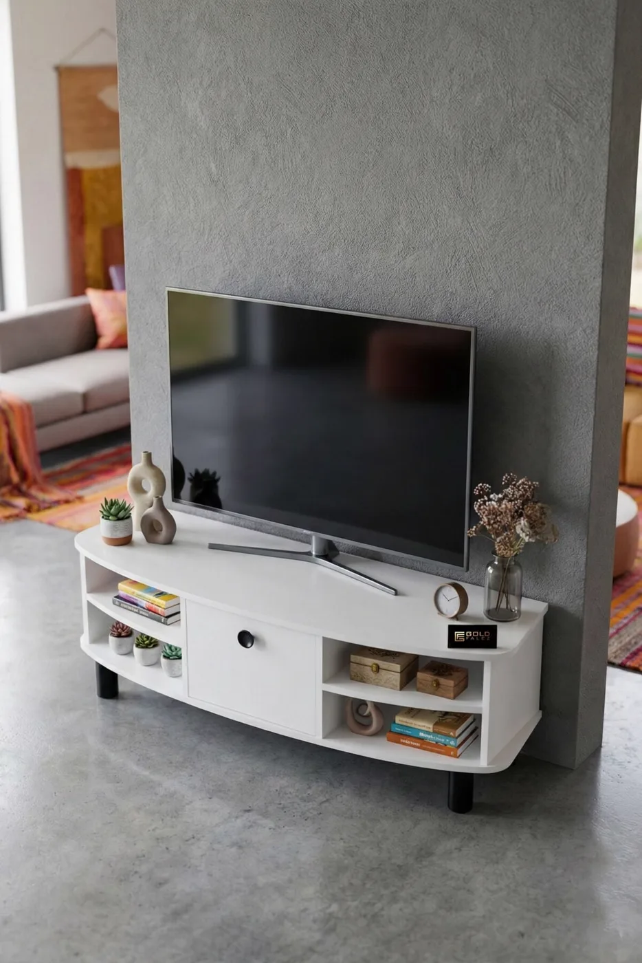 Vienna TV Sehpası Suntalam Beyaz 136x44 cm