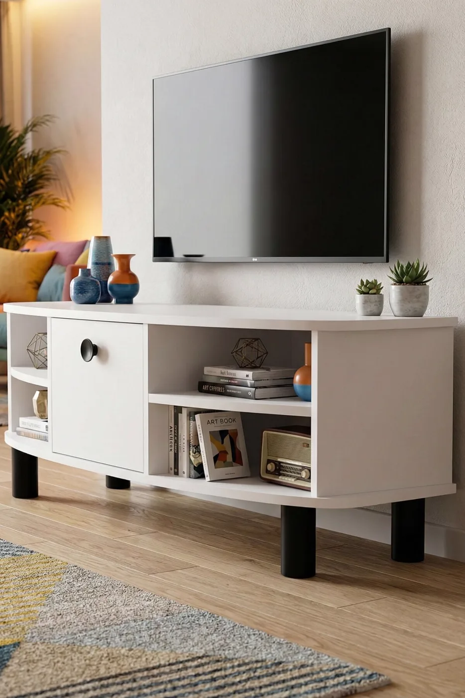 Vienna TV Sehpası Suntalam Beyaz 136x44 cm