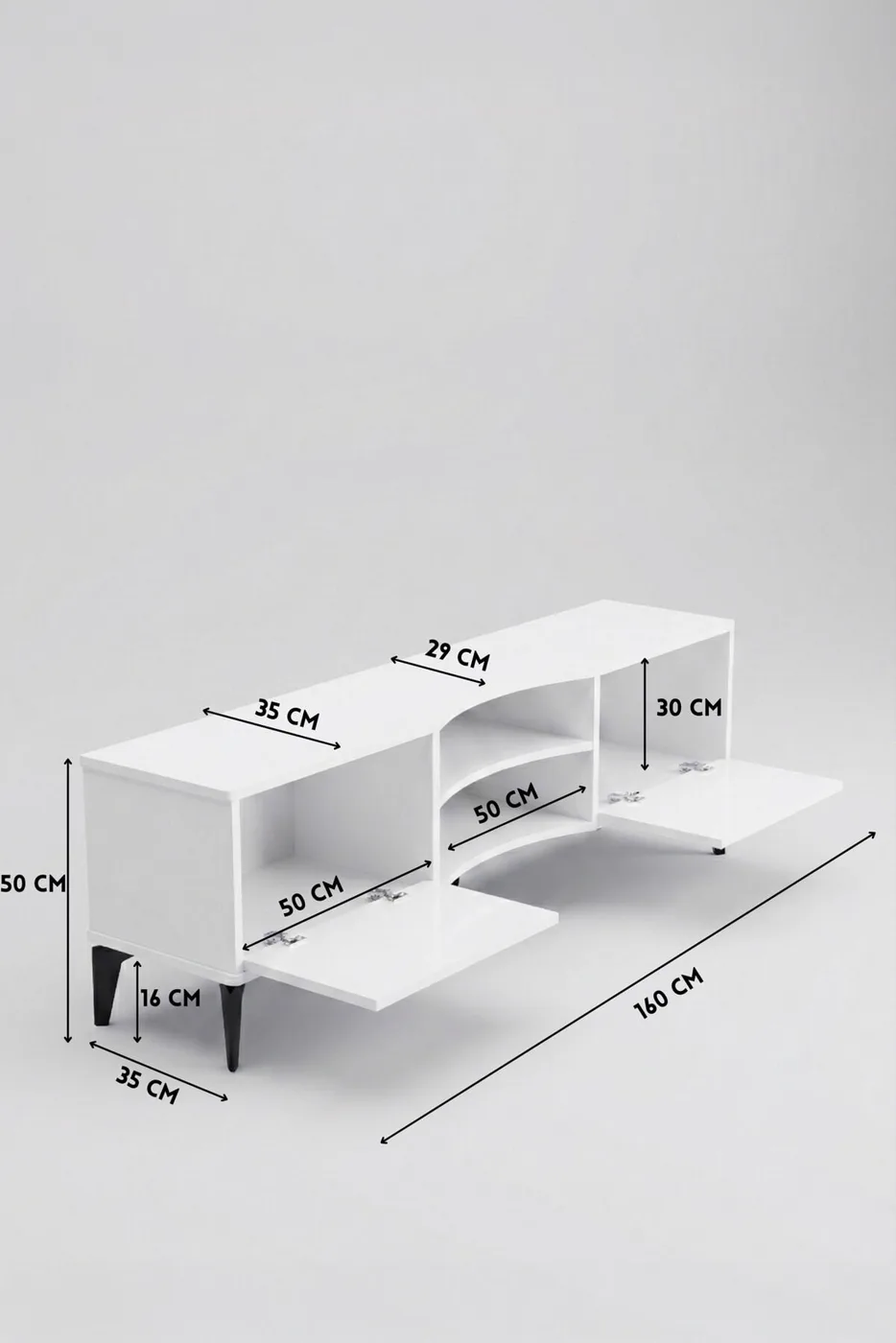 Vera TV Sehpası Suntalam Beyaz 160x35 cm