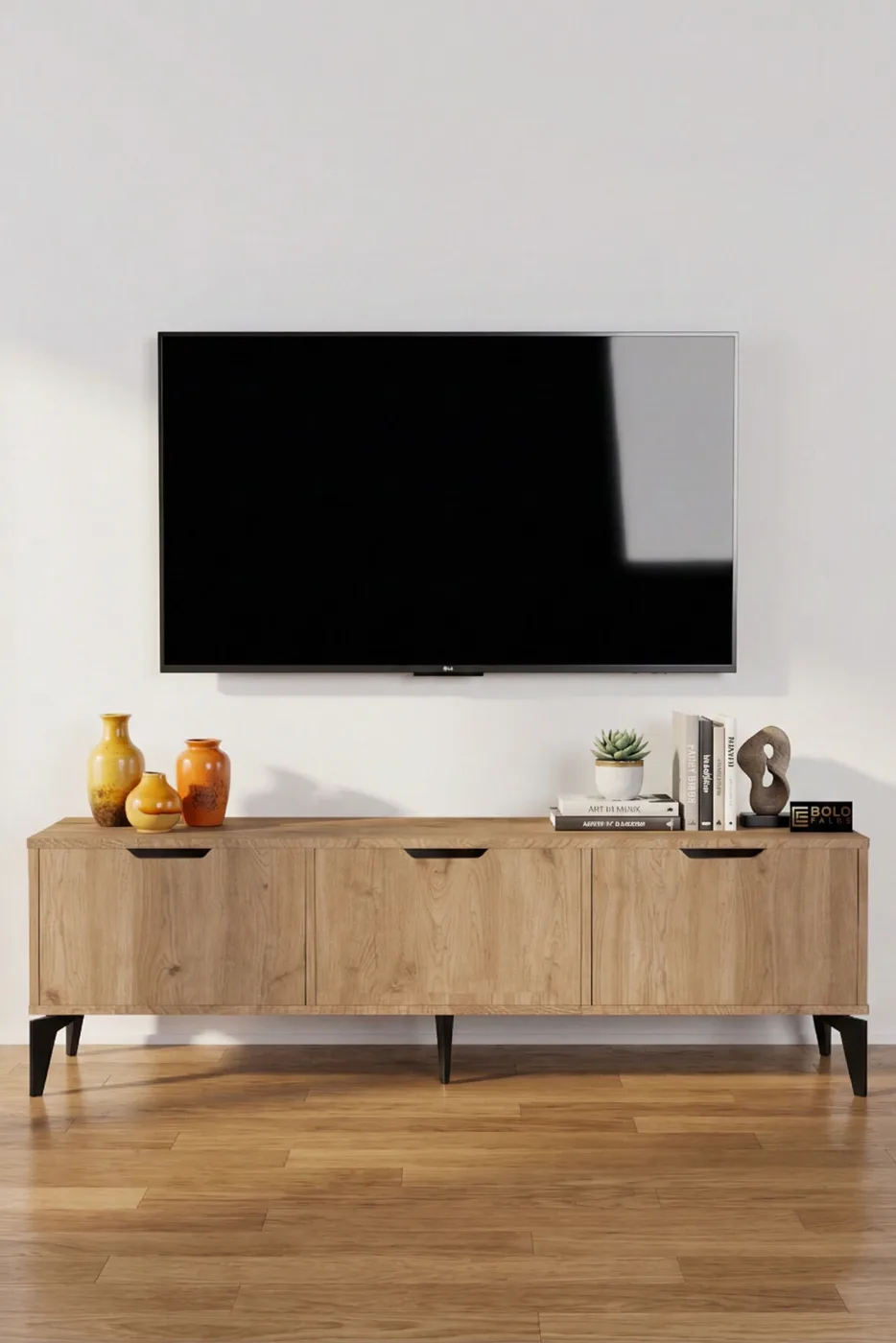 MD Royal TV Table Melamine-faced chipboard Beige 160x35