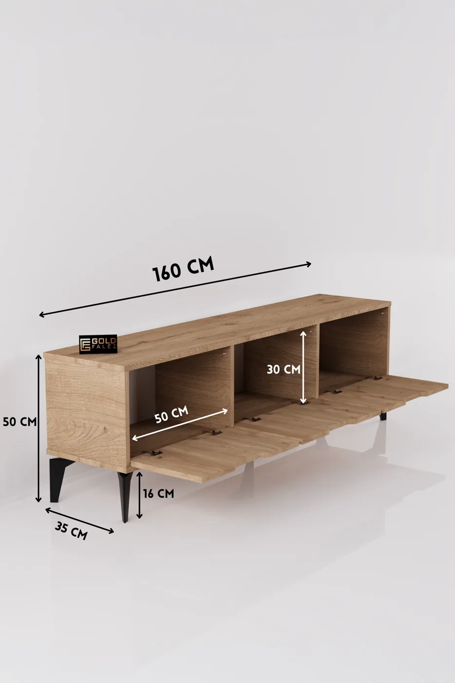 MD Royal TV Table Melamine-faced chipboard Beige 160x35