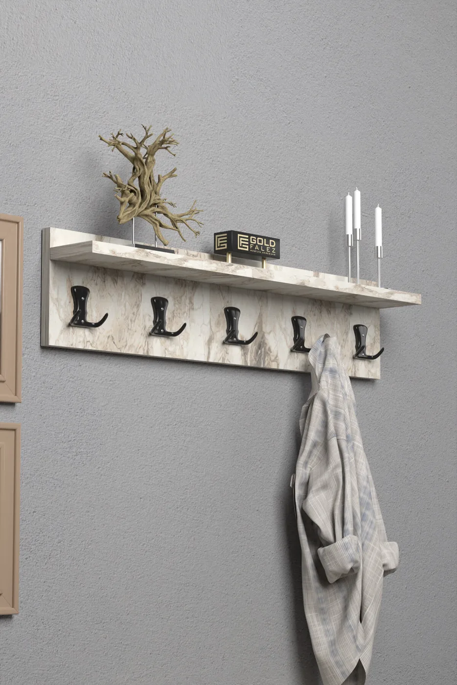 MD Multicoloured Wall-Mounted Coat Rack 80 cm