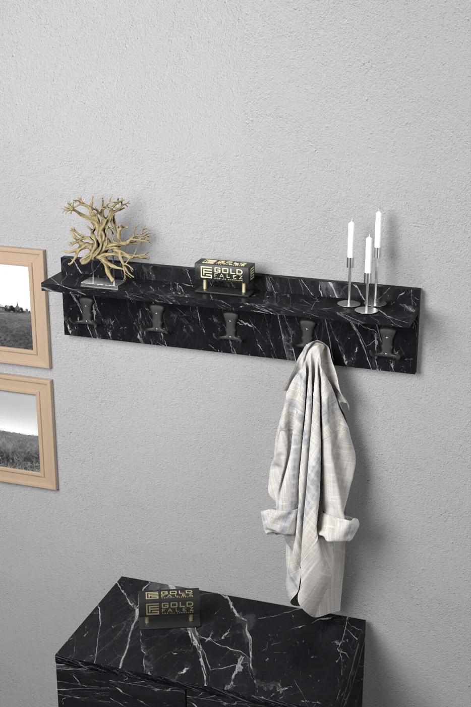 MD Wall Hanger Black 80 cm