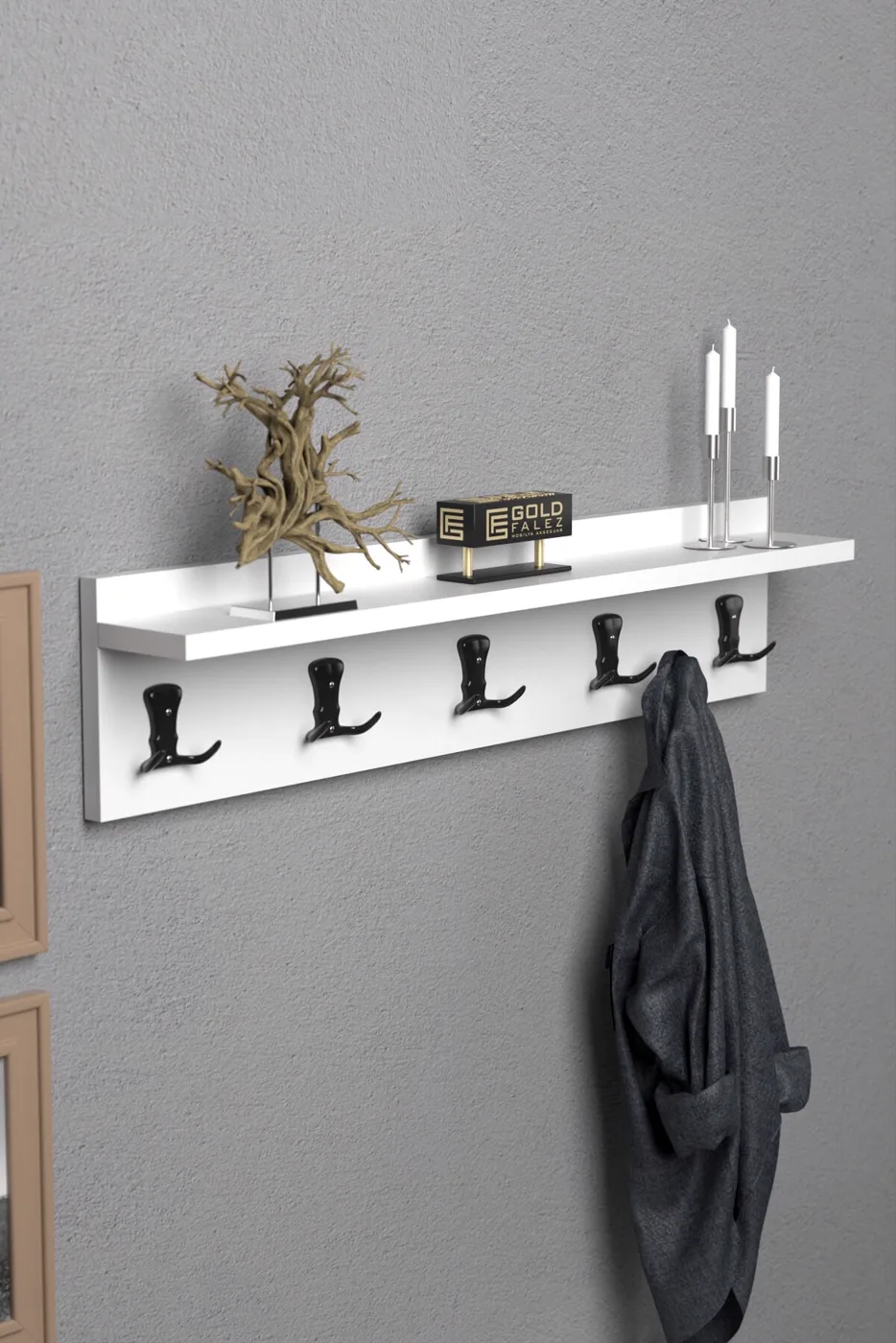 MD Wall Hanger Coat Rack White 80