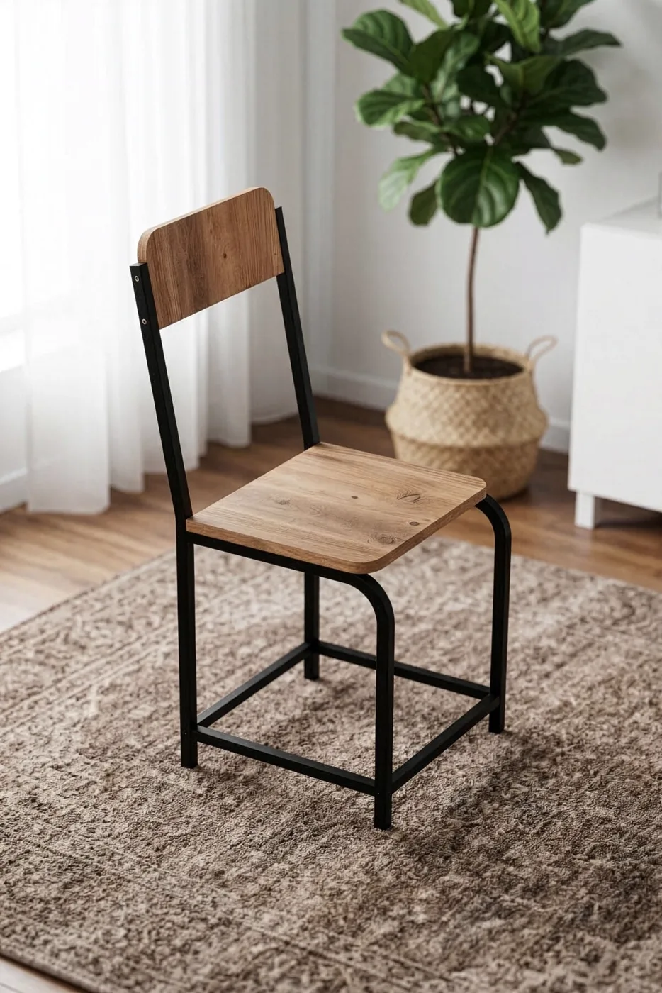 MD Minor Metal Leg Chair Melamine-faced Chipboard Brown