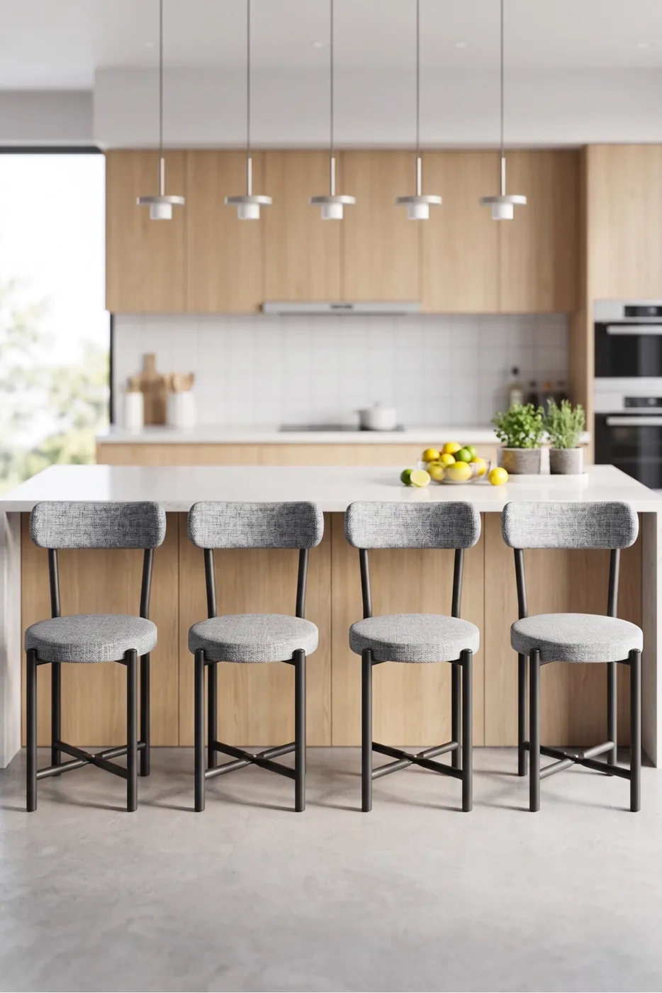 MD Teddy Metal Chair Linen Grey 4-Piece