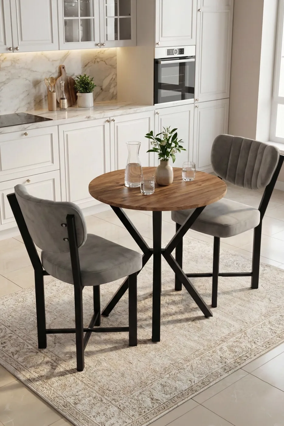 MD Elma Table Set Grey 70 cm