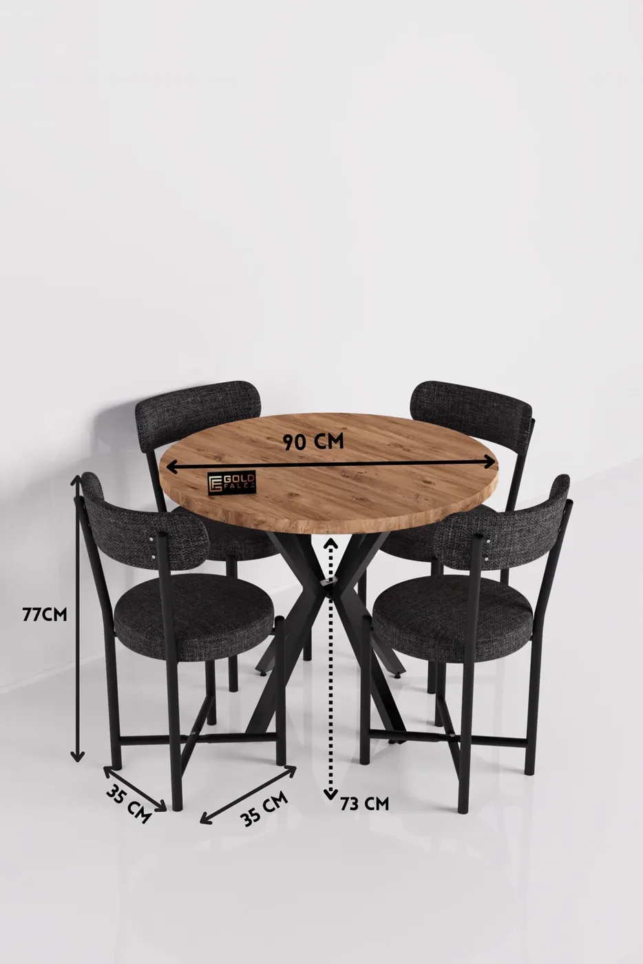 MD Teddy Table Set Multi-colour Anthracite 90 cm