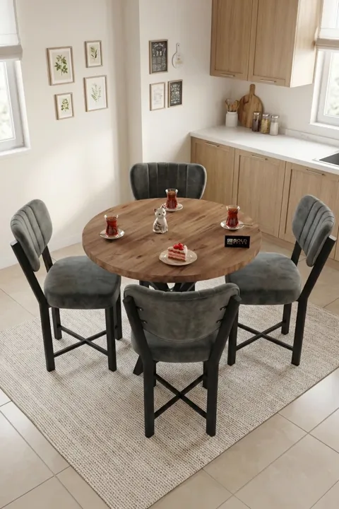 MD Elma Table Set Multi-coloured Anthracite 90 cm