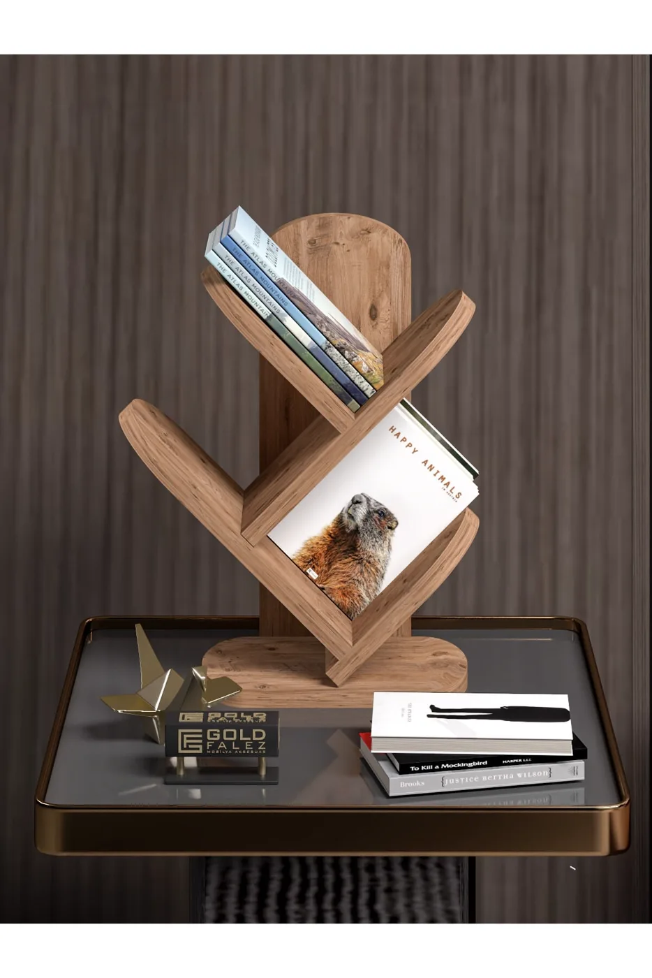 MD Desk Bookcase Brown