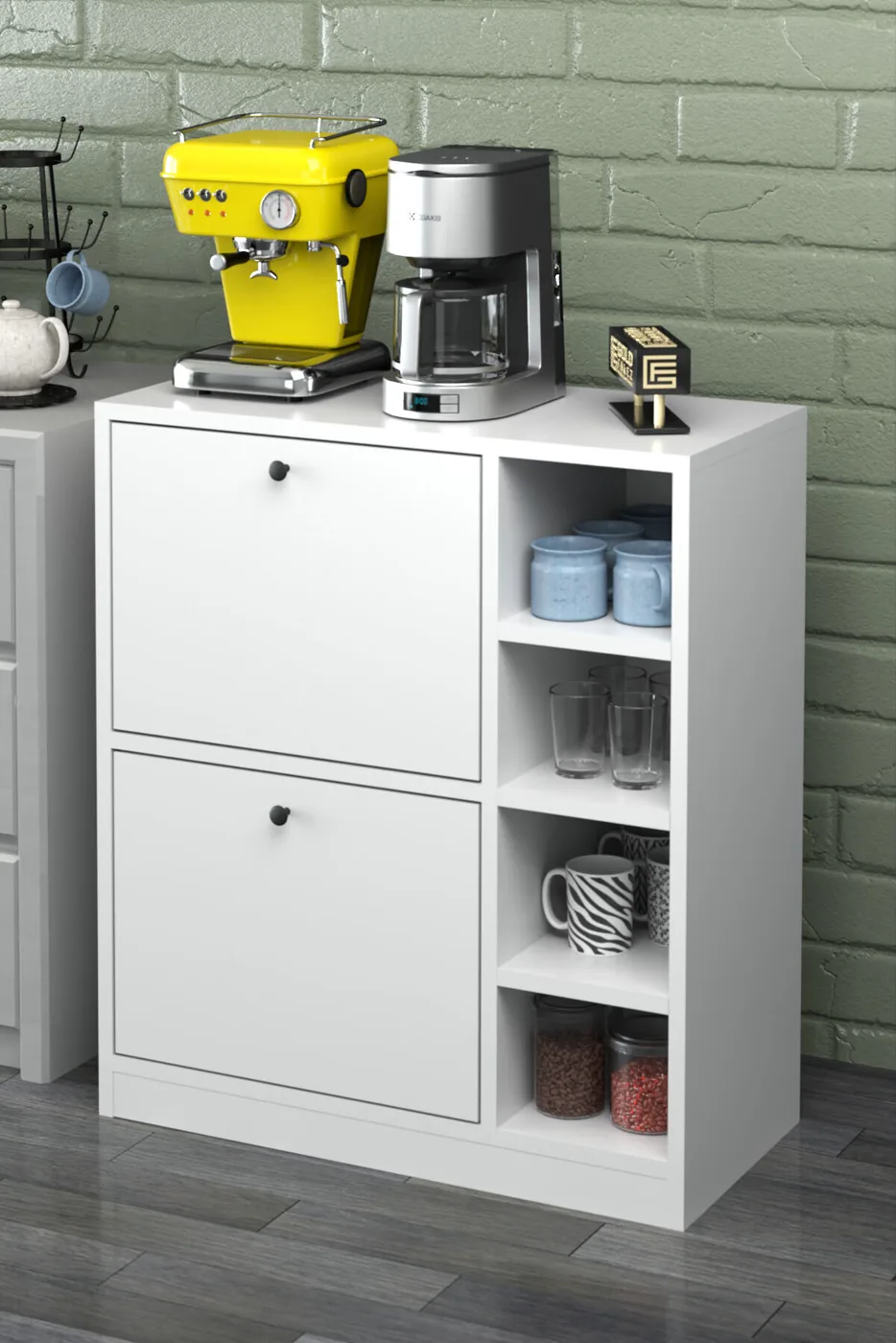 MD Coffee Corner Cabinet White
