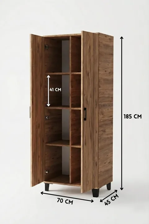 MD 8-Compartment Pantry Cabinet Atlantic 70 cm
