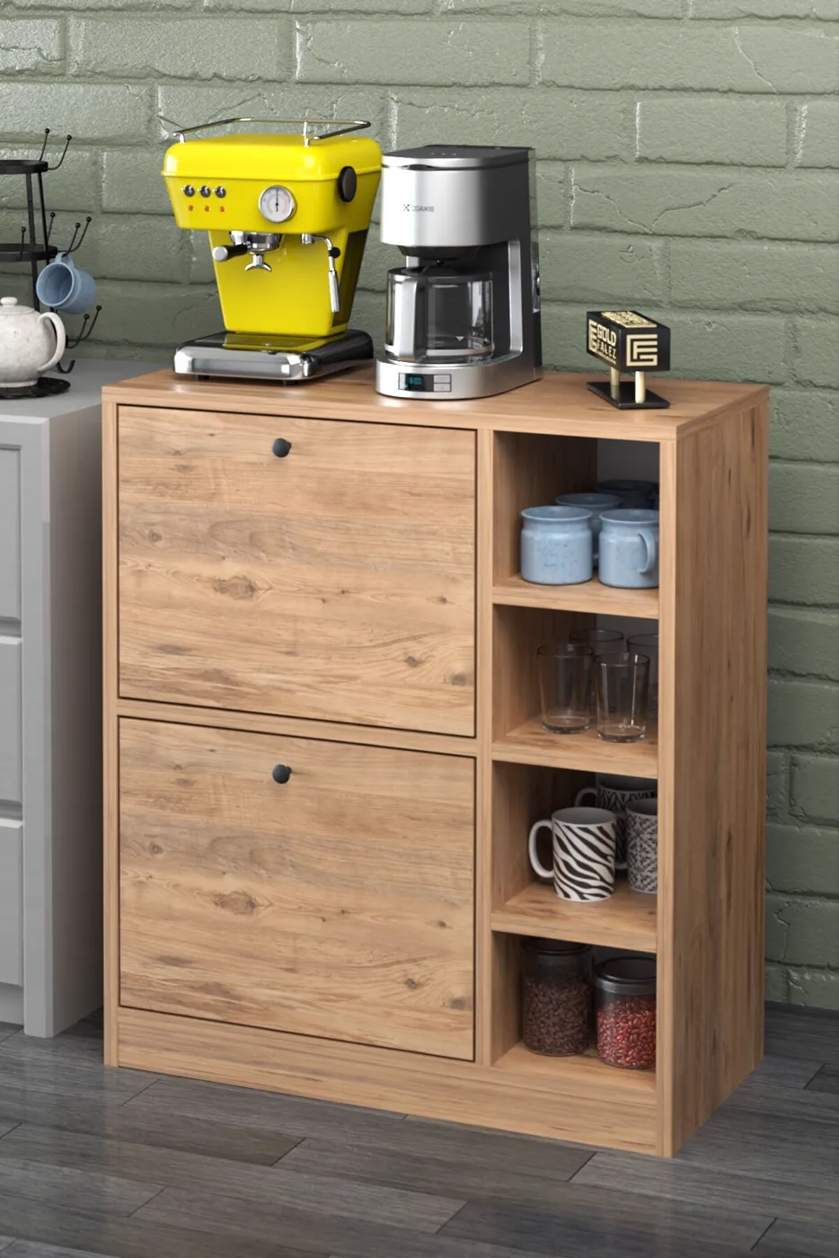 MD Coffee Corner Cabinet Walnut Brown