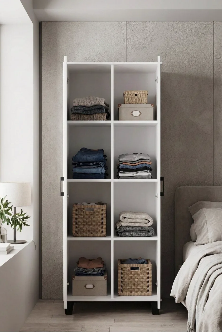 MD 8-Compartment Pantry Cabinet White 70 cm