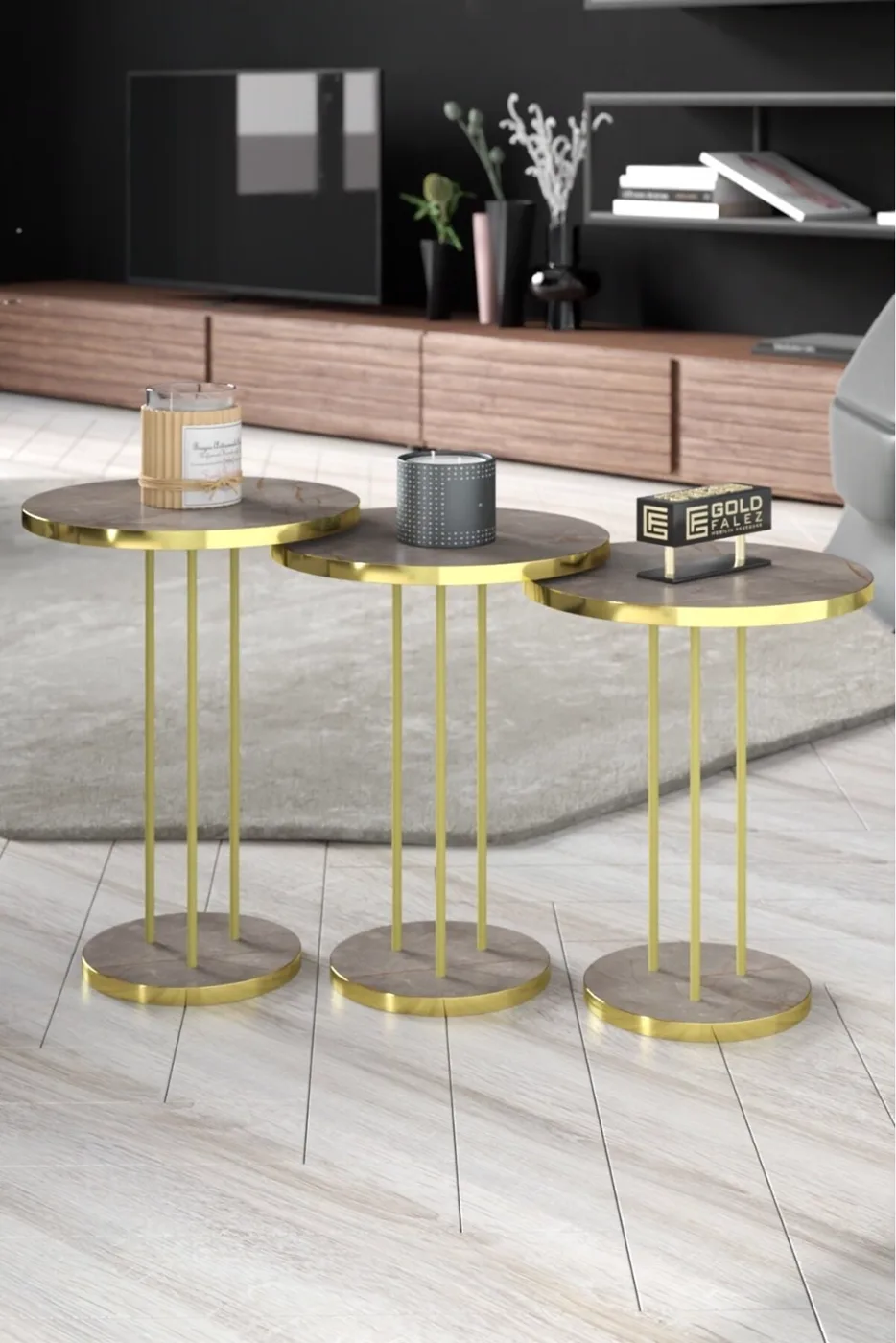 MD Gold Terra Nesting Pine Brown 3-Piece