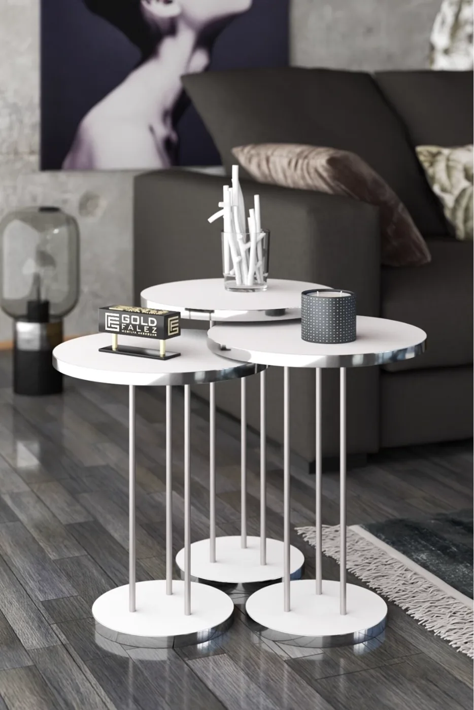 MD Silver Terra Nesting White 3-Piece