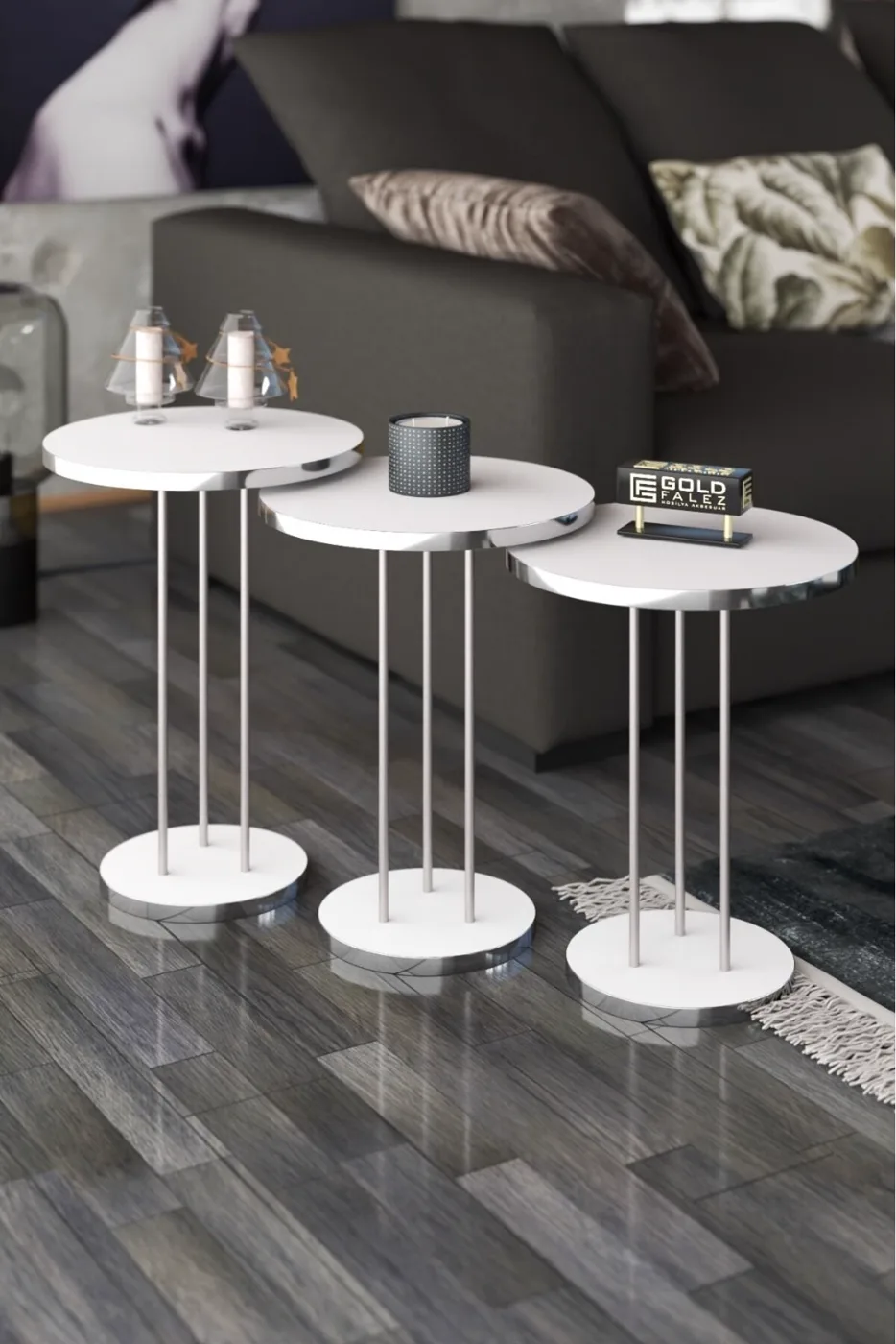 MD Silver Terra Nesting White 3-Piece