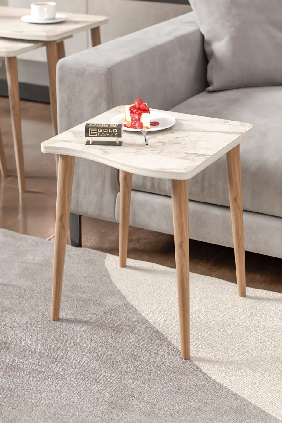 MD Torna Efes White 4-piece Nesting Table