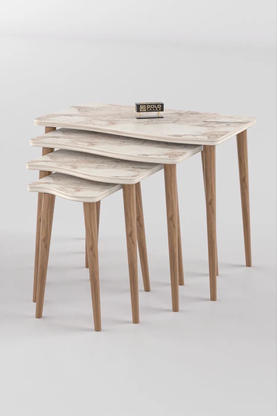 MD Torna Efes White 4-piece Nesting Table