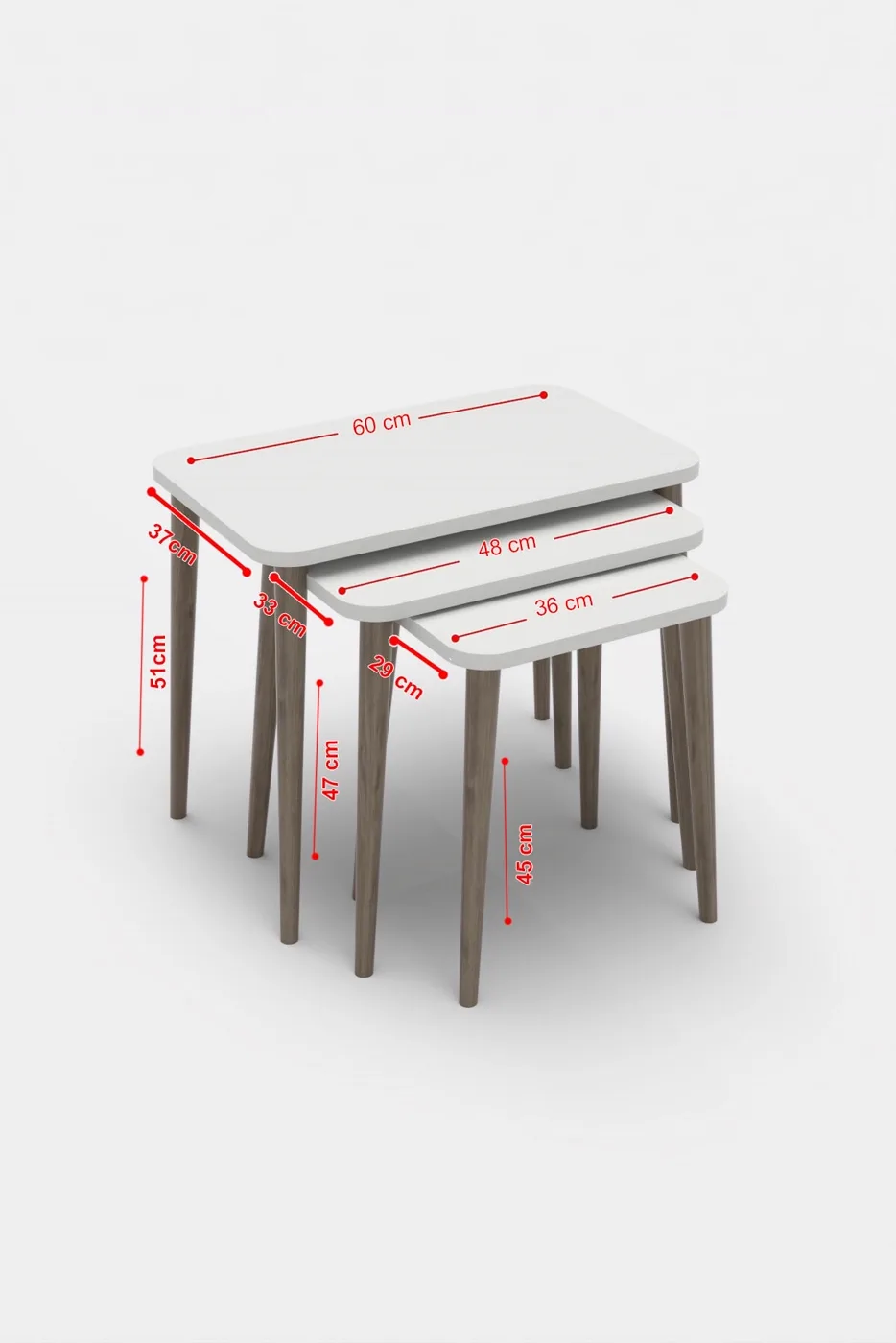 MD Torna Black 3-Piece Nesting Table