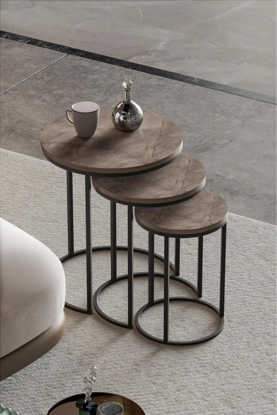 MD C Lux Multi-Coloured 3-Piece Nesting Table