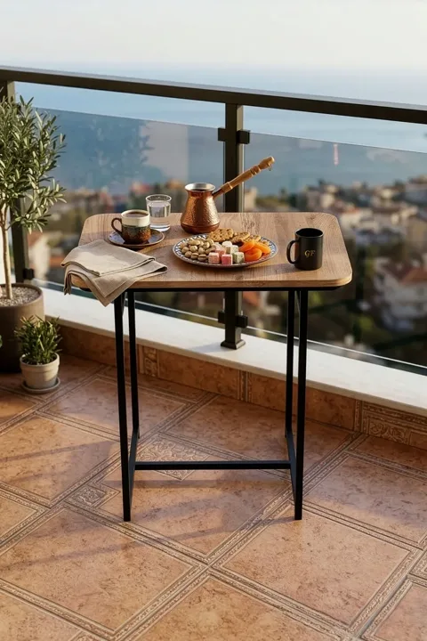 MD Minor Kitchen Table Melamine-faced chipboard Brown 72x52