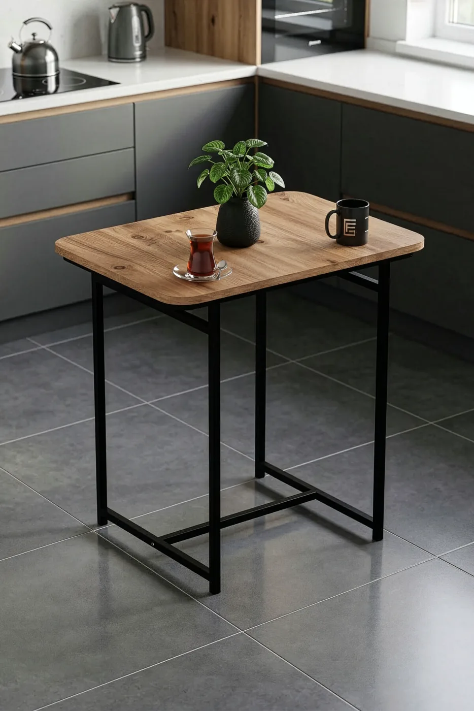 MD Minor Kitchen Table Melamine-faced chipboard Brown 72x52
