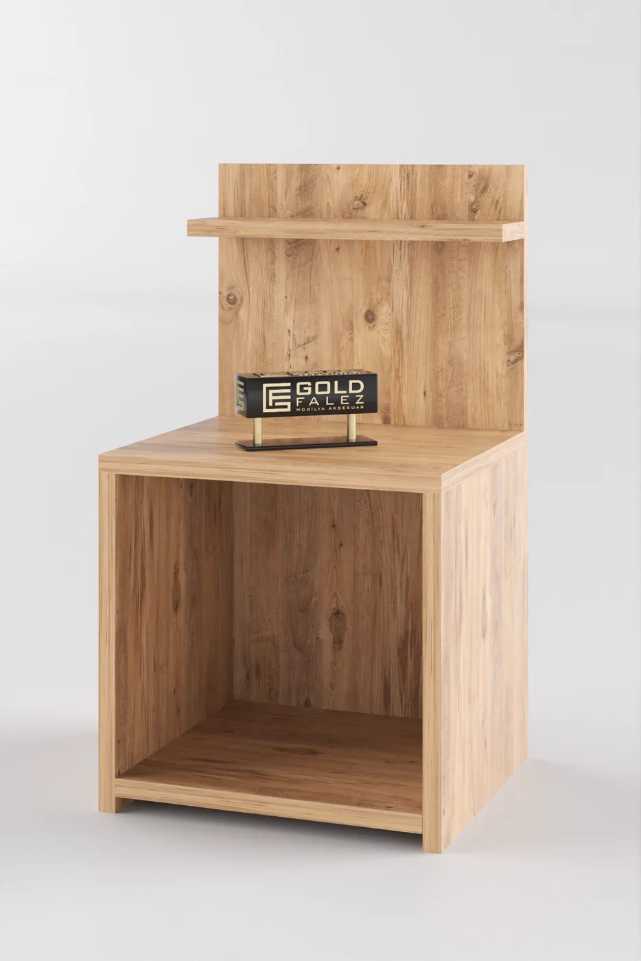 MD Open-Shelved Bedside Cabinet Walnut 63 cm