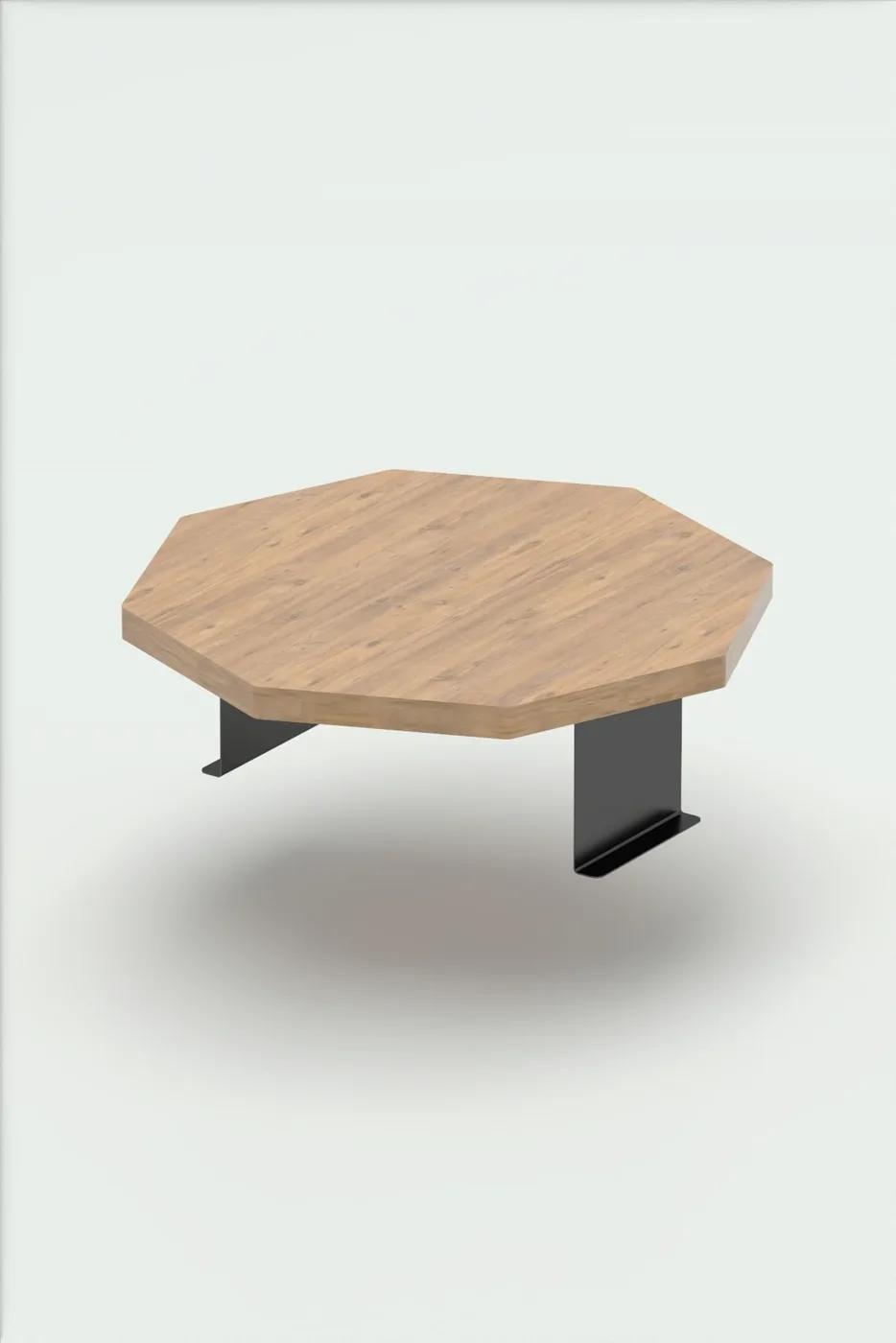 MD Adjustable Side Table Octagonal Walnut