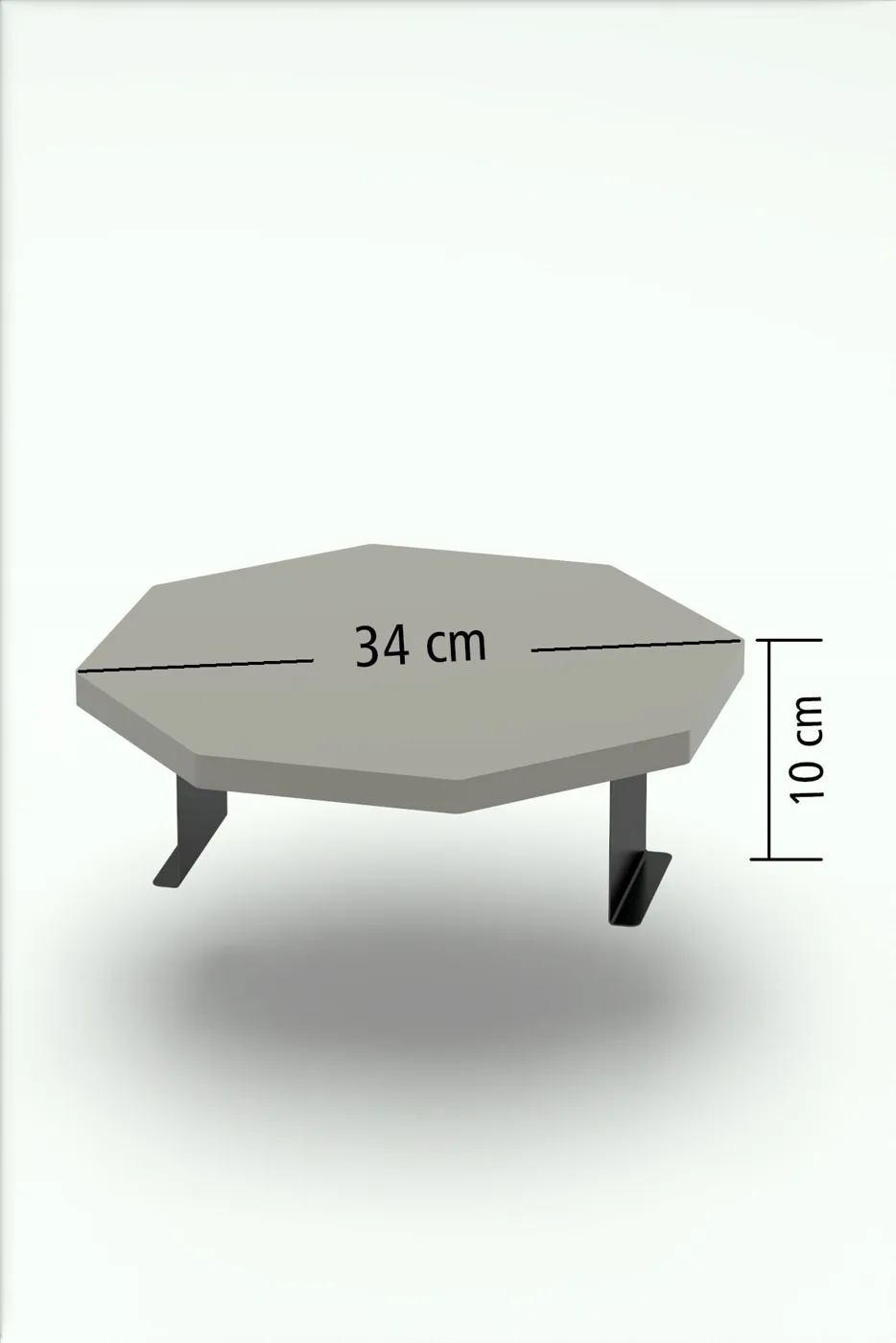 MD Adjustable Side Table Octagonal Walnut