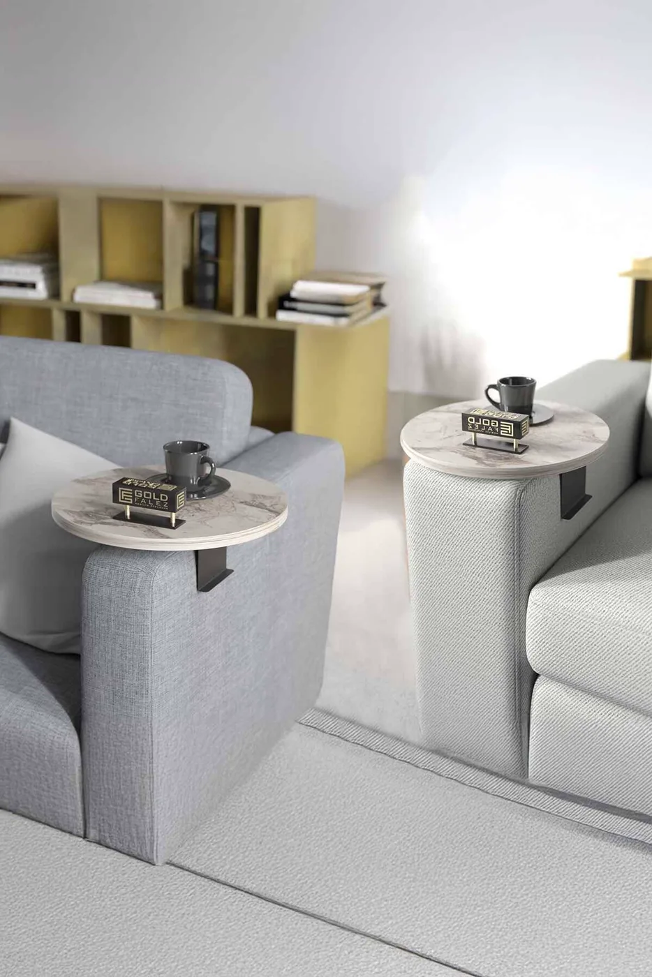 MD Efes Sofa-Seitenablage Tisch Weiß 2-teilig