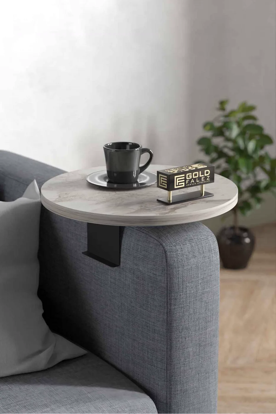 MD Efes Sofa-Seitenablage Tisch Weiß 2-teilig