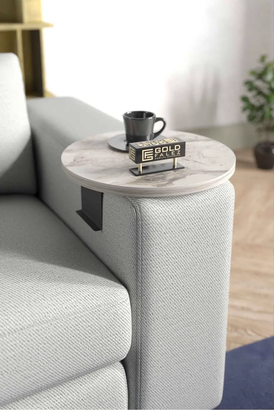 MD Efes Sofa-Seitenablage Tisch Weiß 2-teilig