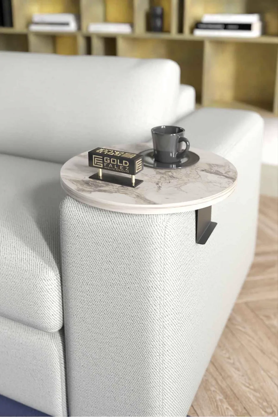 MD Efes Sofa-Seitenablage Tisch Weiß 2-teilig