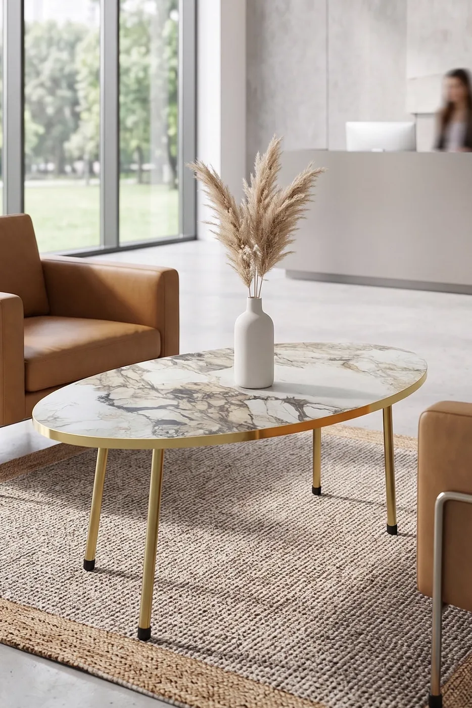 MD Gold Metal Straight Leg 4-piece Table White
