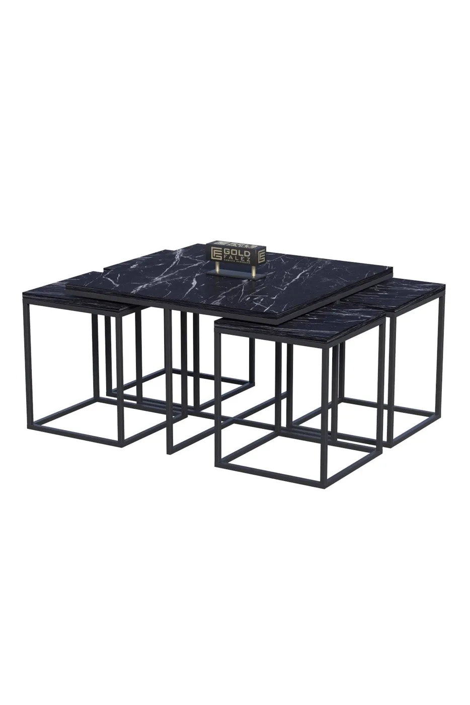 MD Gold Bendir Black 5-Piece Table Set