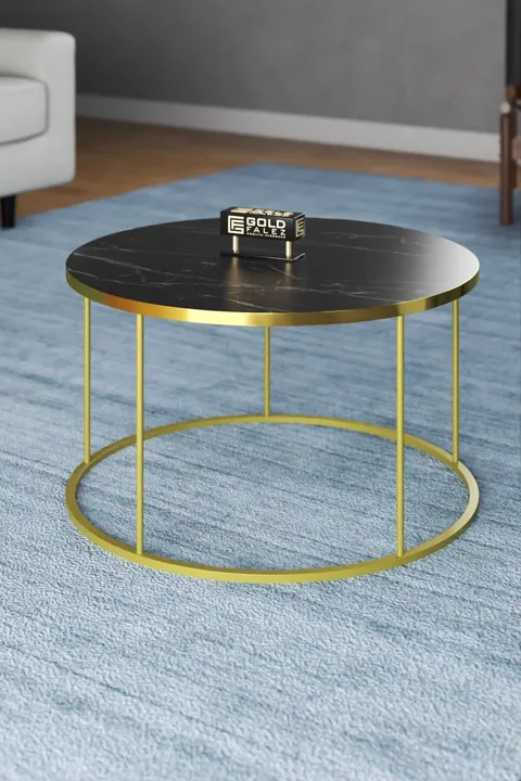 MD Gold Legged Drawer Coffee Table Black