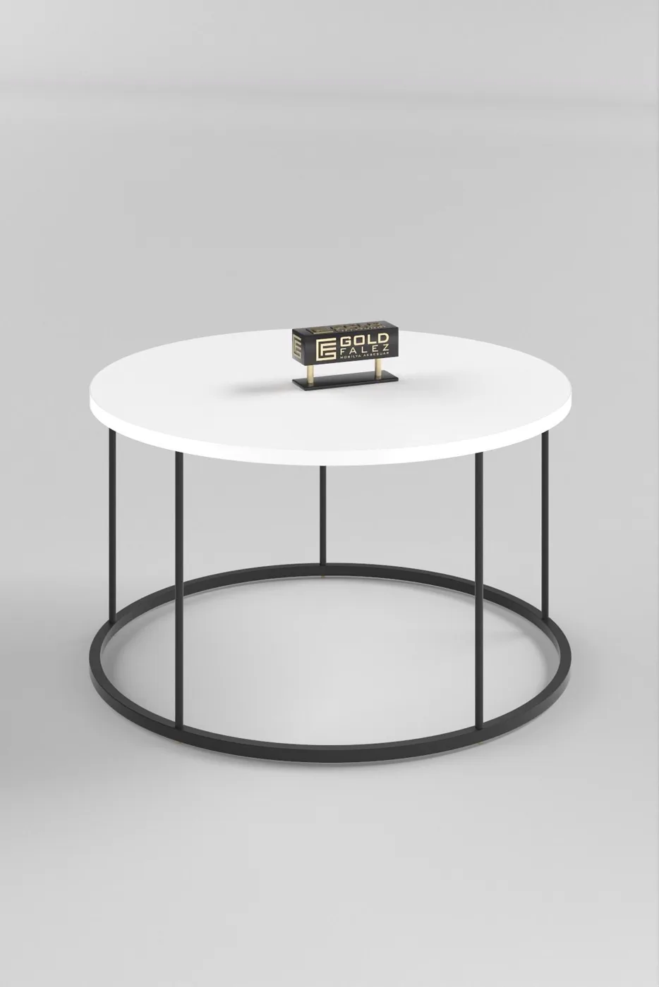 MD Black Legged Coffee Table White