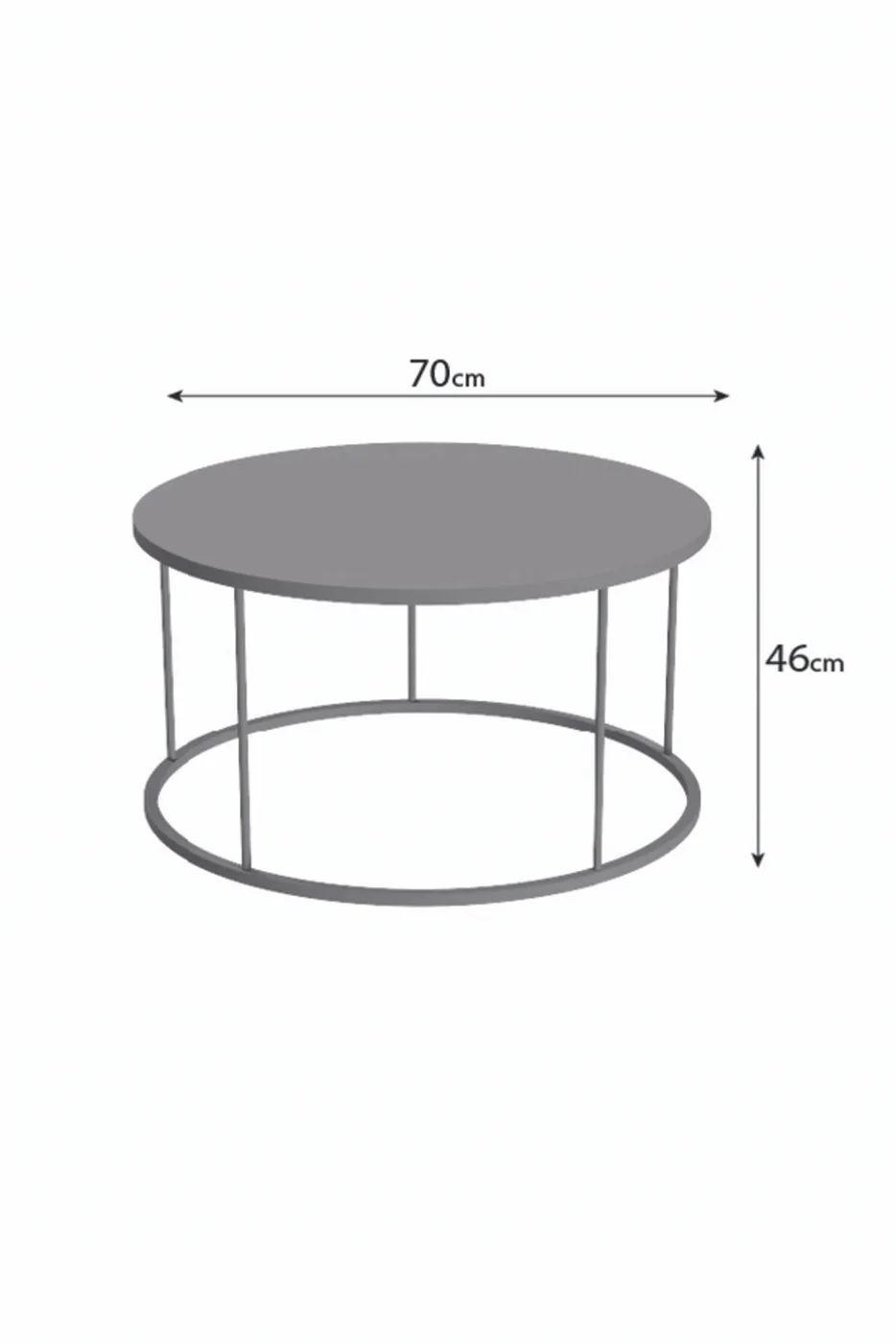 MD Black Legged Coffee Table White