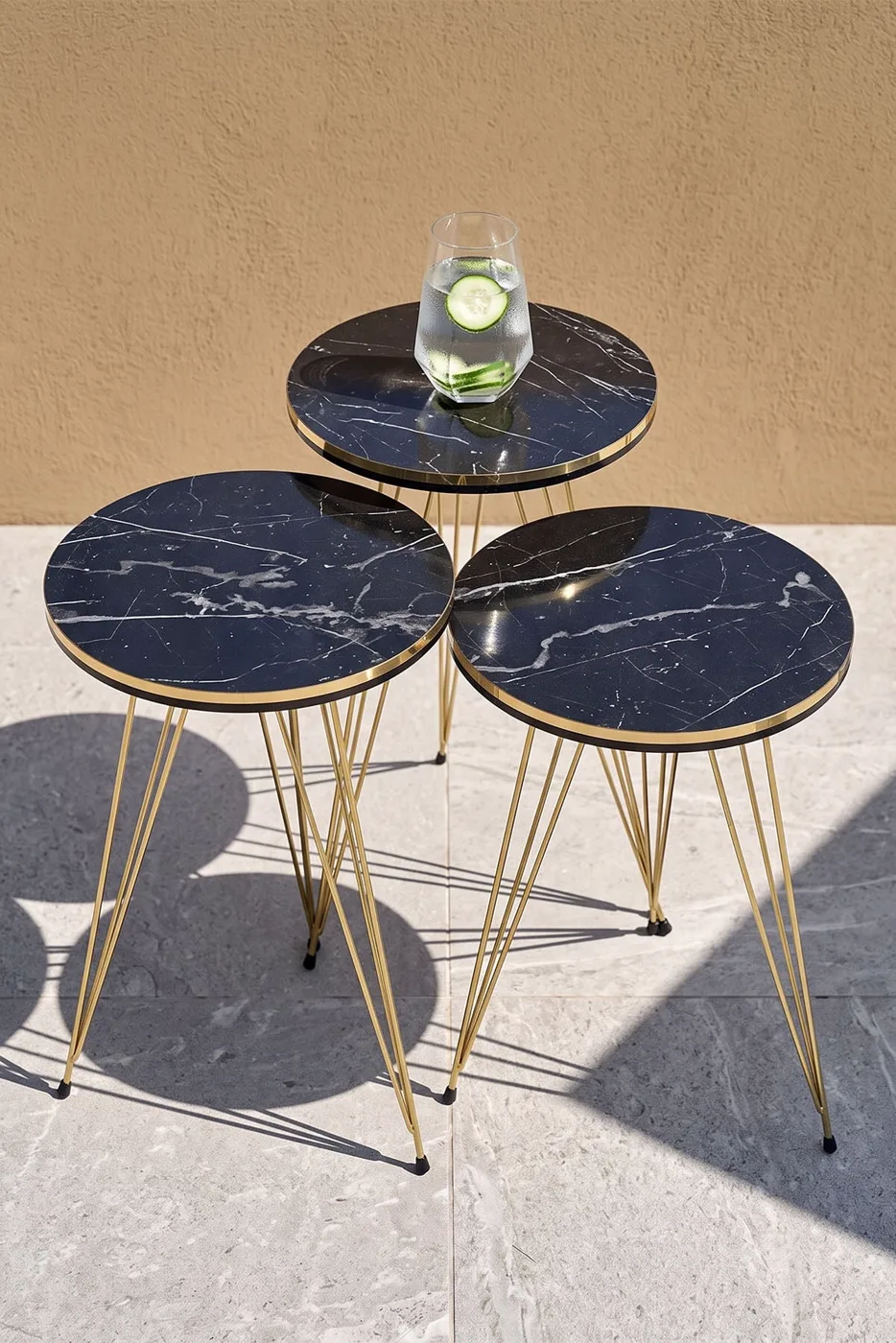 MD Gold Wire Round Nesting Bendir Black 3-Piece