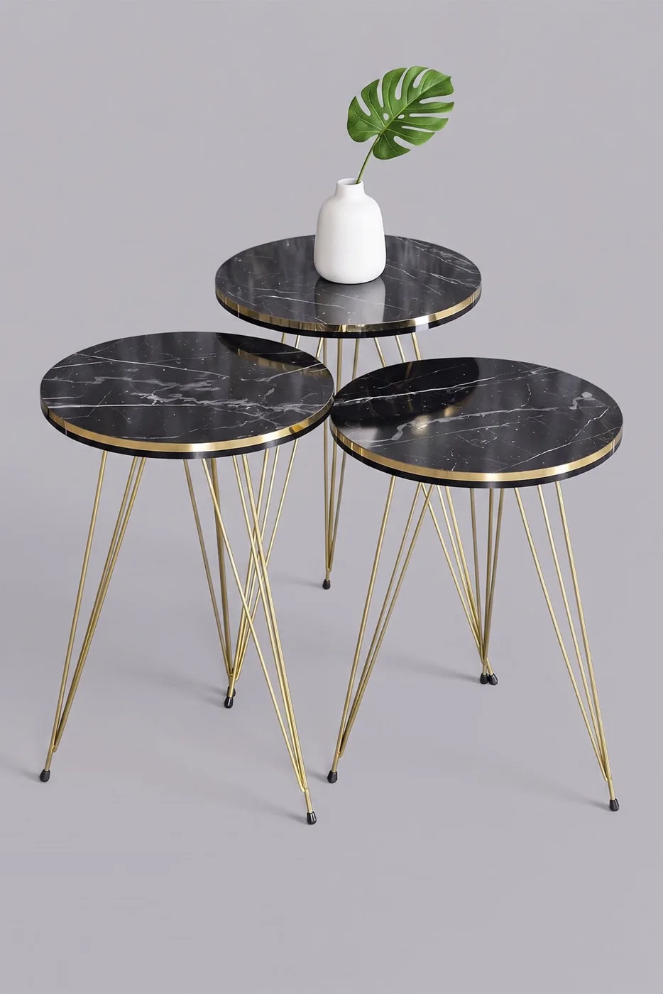 MD Gold Wire Round Nesting Bendir Black 3-Piece