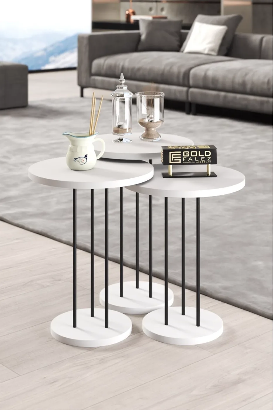 MD Metal Terra Nesting White 3-Piece