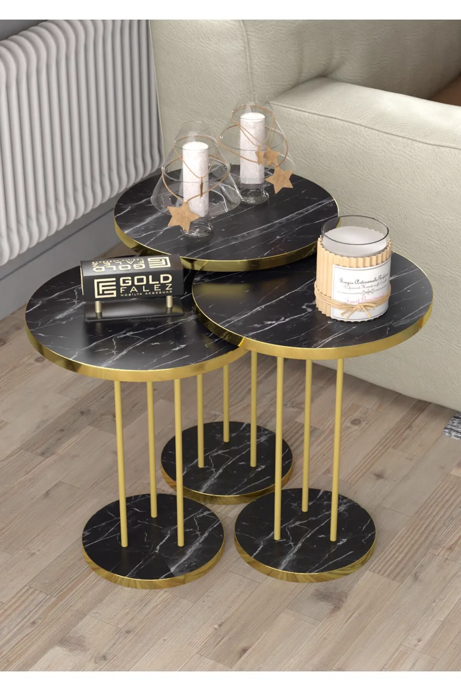 MD Gold Terra Nesting Bendir Black 3-Piece